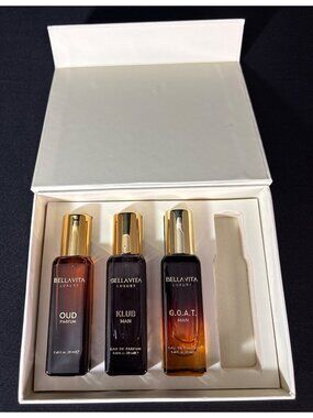 Bellavita Luxury Mens Perfume Gift Set Oud, Klub & G.O.A.T. Man Nature Spray (3)